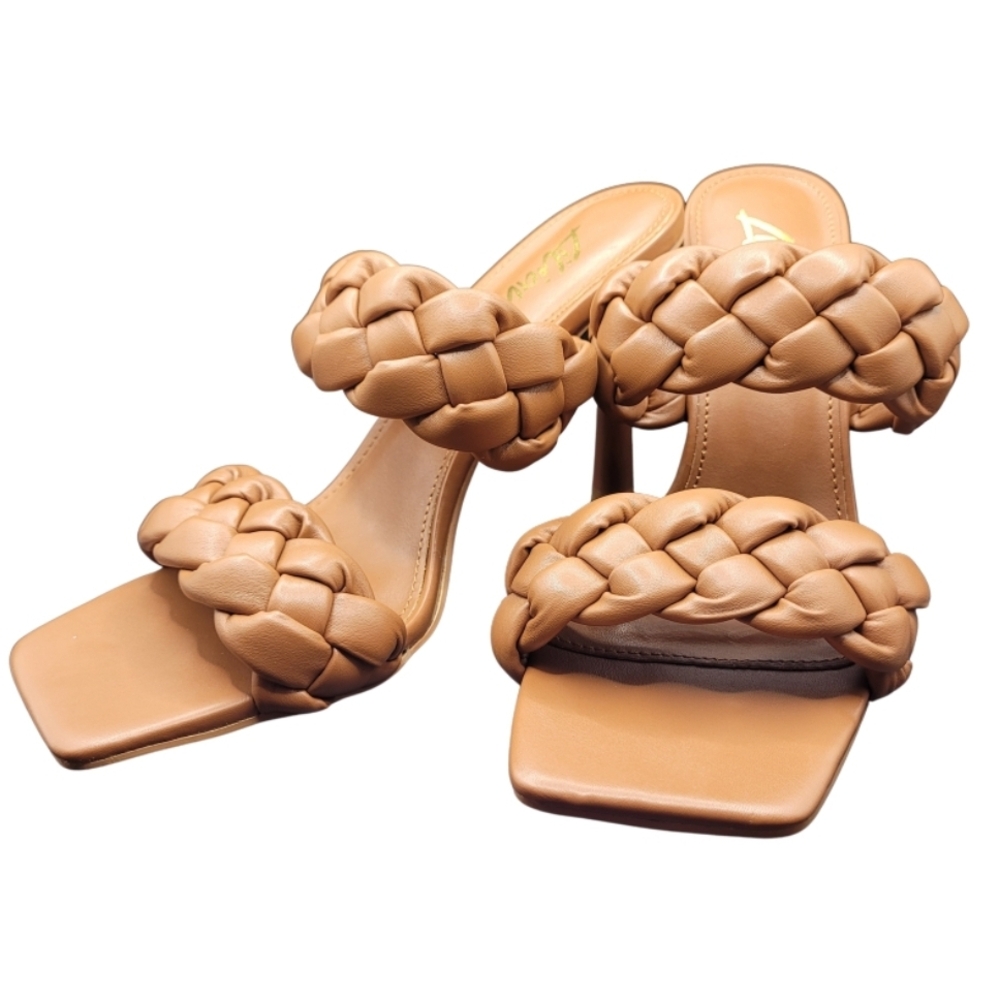 Liliana Braided Tan Women's Heels Size 8
